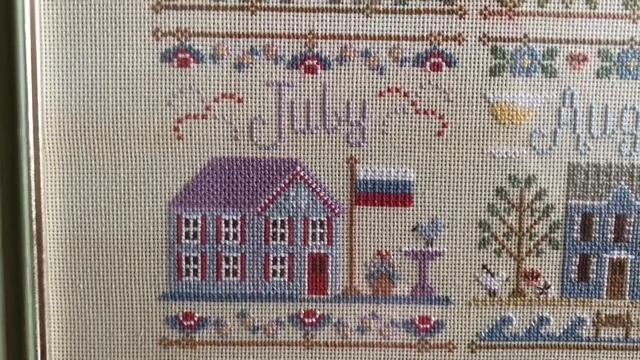 Новая вышитая и оформленная работа Календарь домики Country cottage needlework смотреть онлайн