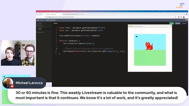 Live-code a hungry cat game | HTML, CSS & JavaScript смотреть онлайн
