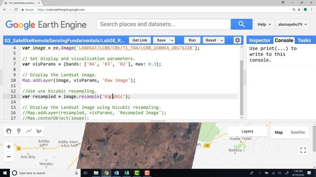 Google Earth Engine: How To Resample Landsat Data With Google Earth Engine