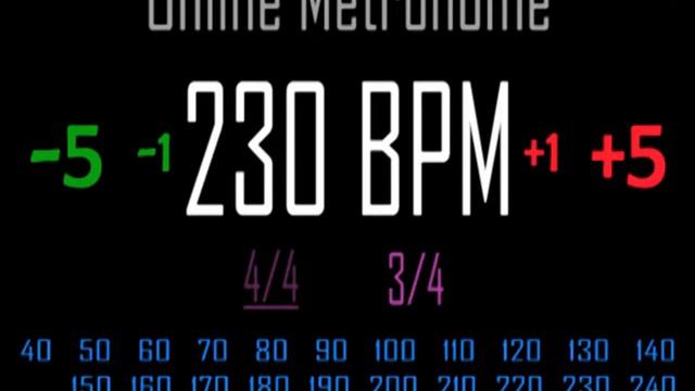 Metronomo Online - Online Metronome - 230 BPM 3/4 смотреть онлайн