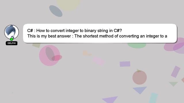 C# : How to convert integer to binary string in C#? смотреть онлайн