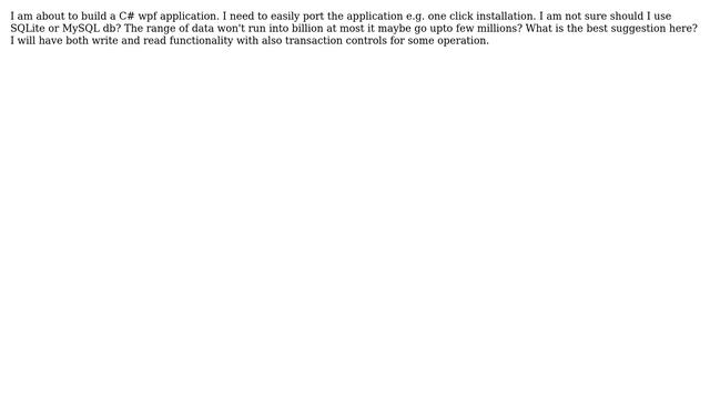Databases: Suitability of MySQL and SQLite? смотреть онлайн