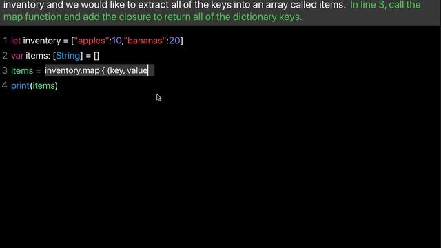 Learn swift: Print all dictionary keys with map function смотреть онлайн