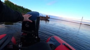 Моторная лодка ХАТАНГА 390 jet и лодочный мотор mercury 25 jet, первый выезд.
