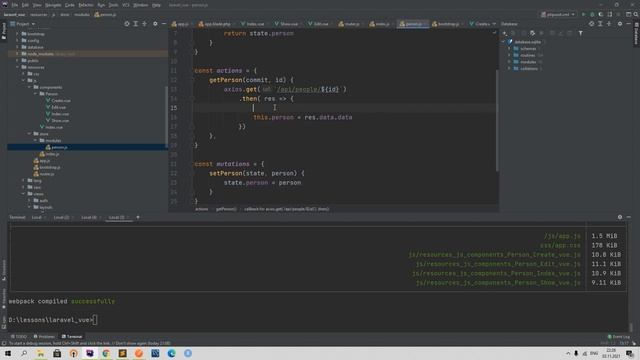 Javascript и Vuejs для Laravel 34. Vuex, state, actions, getters, mutations. Show компонент с Vuex смотреть онлайн