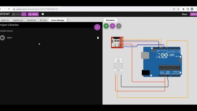 Temperature Humidity Data Logger using SD card Module and Arduino with Online Simulator смотреть онлайн