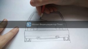рисунок ВАЗ-2109 сзади,поэтапно