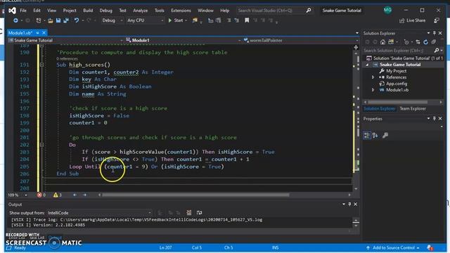 Visual Basic Programming: Creating Snake Console Game - Part 5 смотреть онлайн