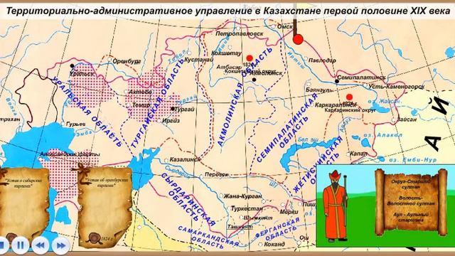 7 класс. Территориально-административное управление Казахстана в первой половине XIX века. смотреть онлайн