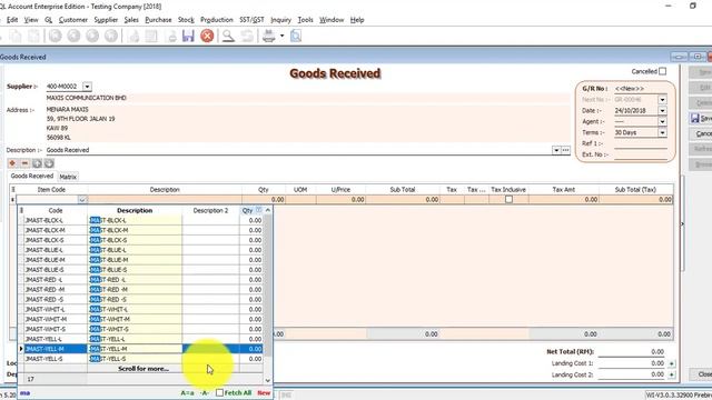 SQL Accounting Software Tutorial 012 Goods Received смотреть онлайн