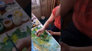 Рисуем весну. Простые приемы гуашью для детей дошкольников.