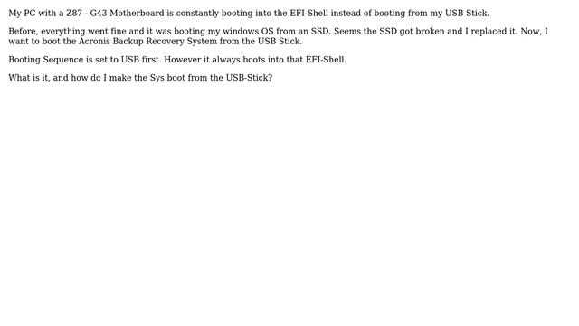 MSI Z87 - G43 Motherboard booting into EFI-Shell, why and what does it mean? смотреть онлайн
