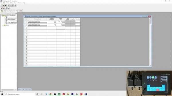 Mitsubishi MR-J3 servo, 2 step speed positioning and Override setting, GX Works 2, GT Designer 3