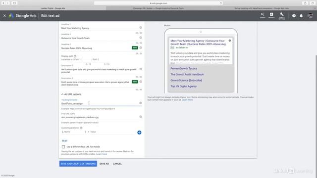 Google Ads Tutorial - Setting up a campaign tracking template смотреть онлайн