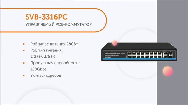 Управляемый POE-коммутатор SVB-3316PC смотреть онлайн