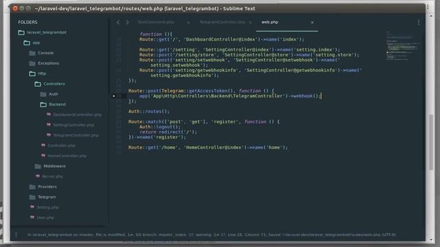 Telegram bot на Laravel | Keyboard и хранение информации о пользователе | Laravel 5.6 | 5.x - #7 смотреть онлайн