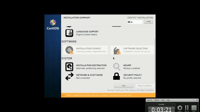 CentOS 7 Install (Server with GUI) смотреть онлайн
