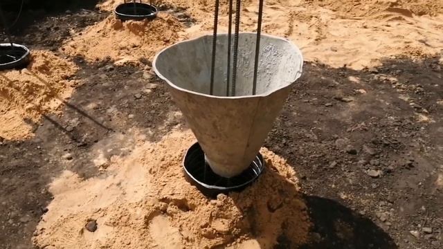 Свайно-ростверковый фундамент. Фундамент на буронабивных сваях. construction work, foundation works смотреть онлайн