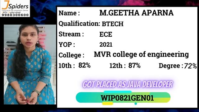 JSpiders Hyderabad JNTU | Student Testimonial | Got Placed As Java Developer смотреть онлайн