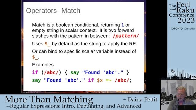 More Than Matching - Regular Expressions - Daina Pettit - The Perl and Raku Conference 2023 смотреть онлайн