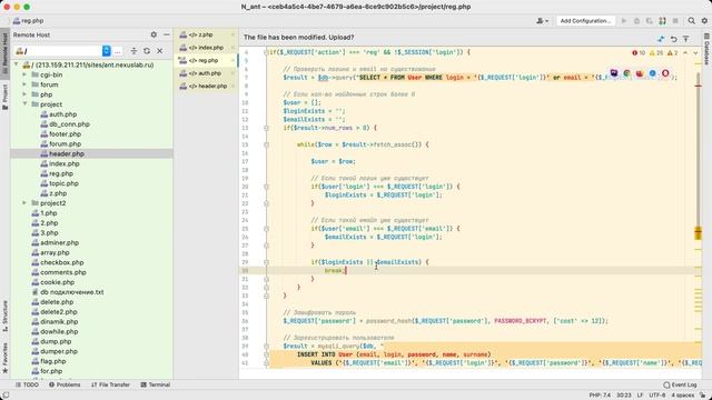 005 - Форум с нуля | Существование Логина и Email | Основы PHP/MySQL для новичков смотреть онлайн