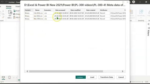Power BI: PL-300 Certification: V 41 : Create a Dataset containing Metadata of files in a Folder смотреть онлайн