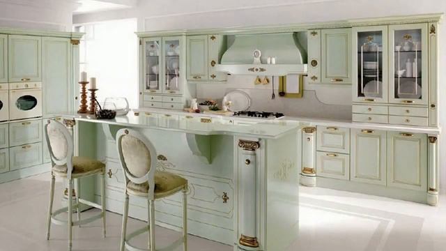 Интерьер кухни фисташкового цвета