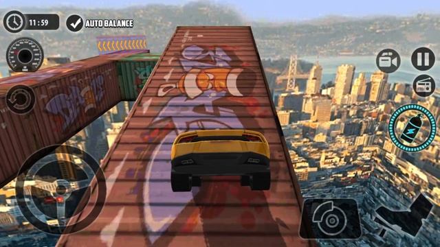 Impossible Car Tracks 3D - Yellow GT Lambo Car Driving Impossible Stunts Level 20 Android Gameplay смотреть онлайн