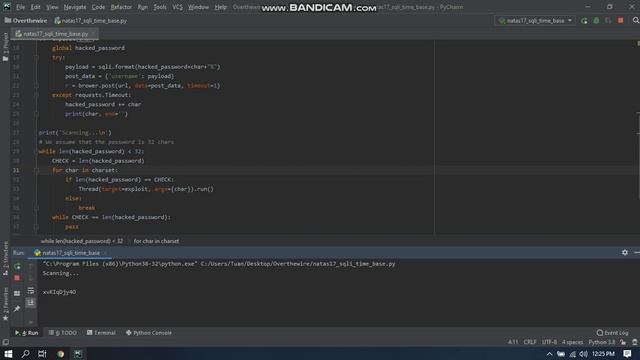 Overthewire - Natas 17 - SQL Injection time base - Using Python (Multithread) смотреть онлайн