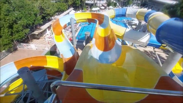 Meridia Beach Hotel 5 - Водные горки бассейна (Pool water slides) смотреть онлайн