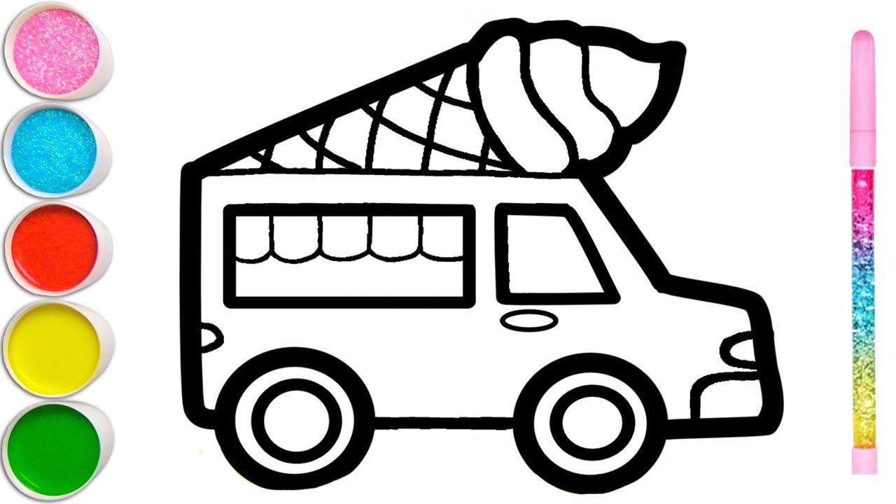 How to draw ice cream, ice cream car, cup of tea, fruit, train, strawberries смотреть онлайн