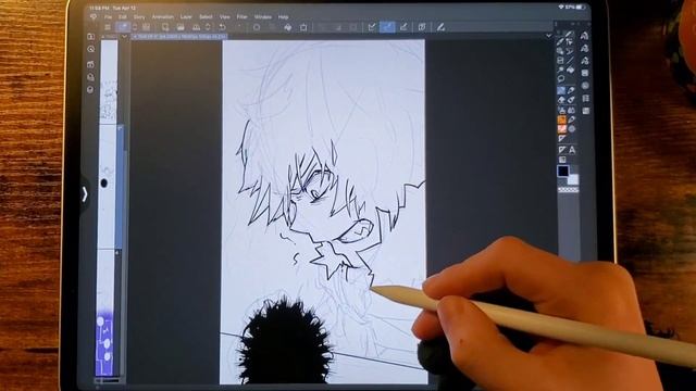 Drawing 6 Pro Manga Panels On Ipad Pro 12.9 - Anime Manga Sketch смотреть онлайн