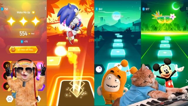 Minion - Sonic - Oddbods Slick - Mickey Mouse ||| Tiles Hop EDM Rush смотреть онлайн
