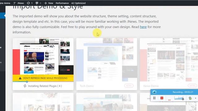 Step By Step Video On How To Import Demo Of JNews Wordpress Theme   Search Engine Arena