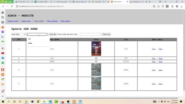 Admin - cập nhật sản phẩm - lập trình php mysql смотреть онлайн