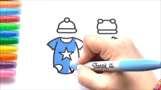 Детская Одежда Мультик Раскраска для Детей Рисуем Раскраски для Малышей смотреть онлайн