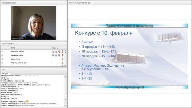 Вебинар от 09.02.2016. Рабочая планерка для региональных лидеров SkyWay Capital. смотреть онлайн