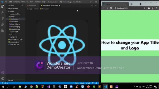 React JS App Title and Logo Customization смотреть онлайн