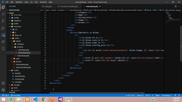 Laravel 8 E-com Part-13 : Fetch products in admin dashboard | Display Category name | belongsTo смотреть онлайн