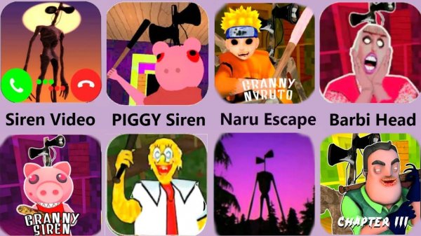 Siren Head,PIGGY Granny,Naruto Siren,Neighbor Siren Head,Barbi Head