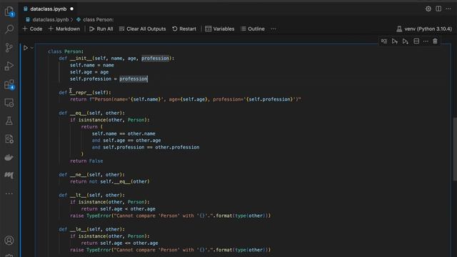 Как использовать декоратор dataclass в Python смотреть онлайн