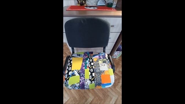 Красота из трикотажных лоскутов для котика Малыша. Чехол на стул быстро и без мерок смотреть онлайн