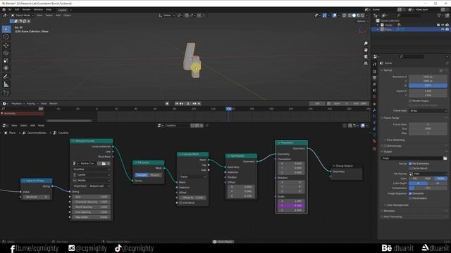 Countdown animation using Driver Expression & Geometry Node | Blender 3.2 смотреть онлайн