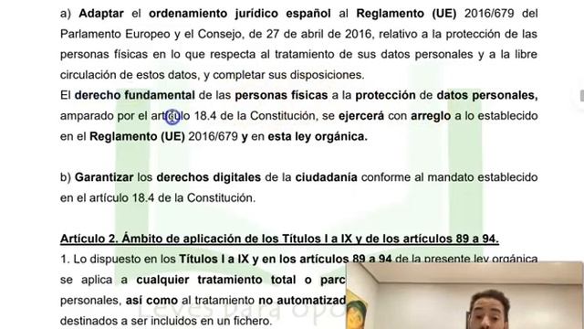 Ley Orgánica Protección datos 2018 - Objeto смотреть онлайн