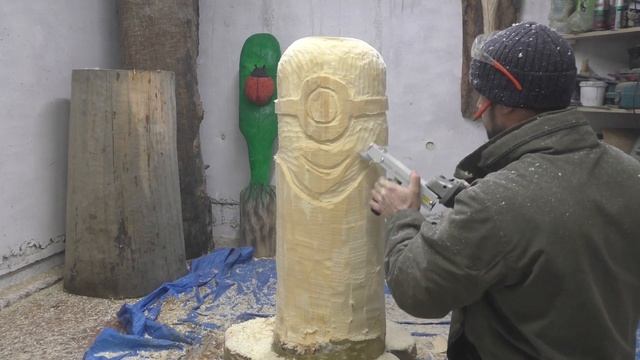 Миньоны из дерева своими руками, Поделки из дерева болгаркой и бензопилой, Для дачи смотреть онлайн