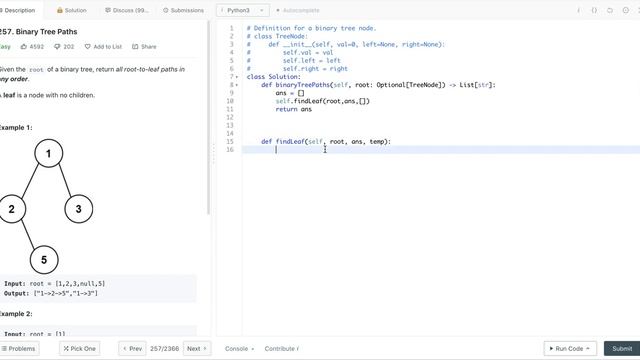 Leetcode 257 Binary Tree Paths - Python смотреть онлайн