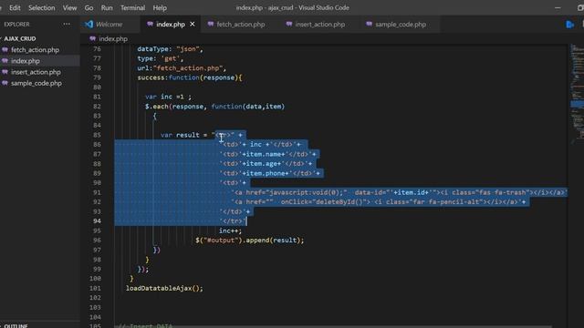 Insert and Fetch data in Jquery - Ajax | CRUD Operation in PHP-AJAX | Learn Advance Programming смотреть онлайн