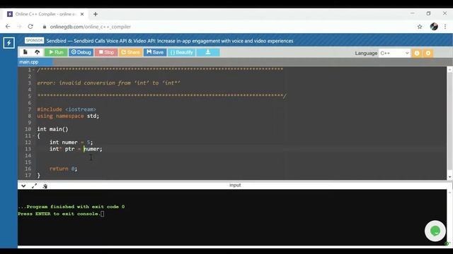 error invalid conversion from ‘int’ to ‘int*’ смотреть онлайн