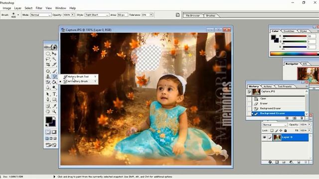 How to use clone stamp tool. History Brush tool and Eraser tools in Photoshop смотреть онлайн