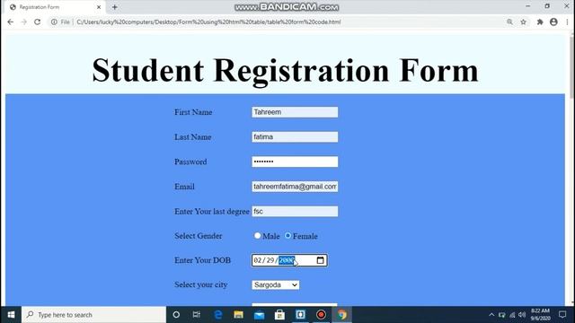 Student Registration form by using html table |html,CSS,javascript|My Creation смотреть онлайн